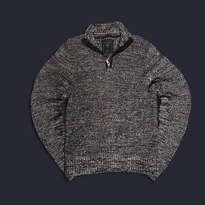 Guess Grey and black 1/4 zip jumper MEN SIZE L